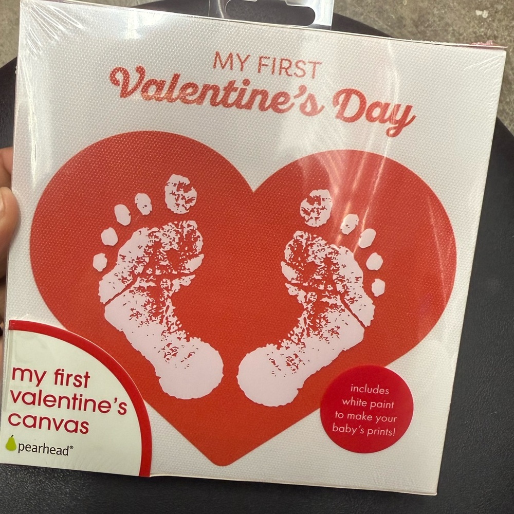Pearhead Valentine's Day Baby Canvas - Red and White